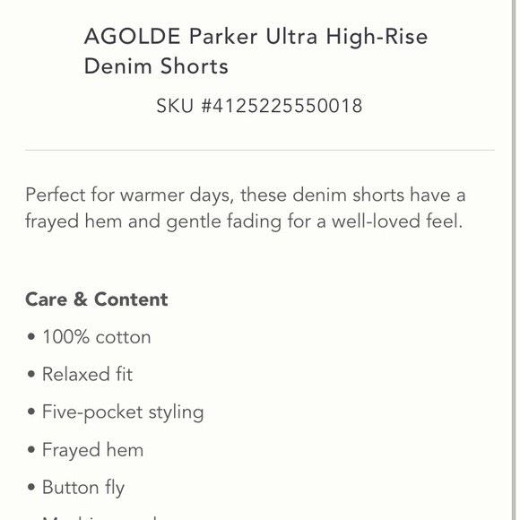 Like New Agolde Parker Shorts - Picture 3 of 16